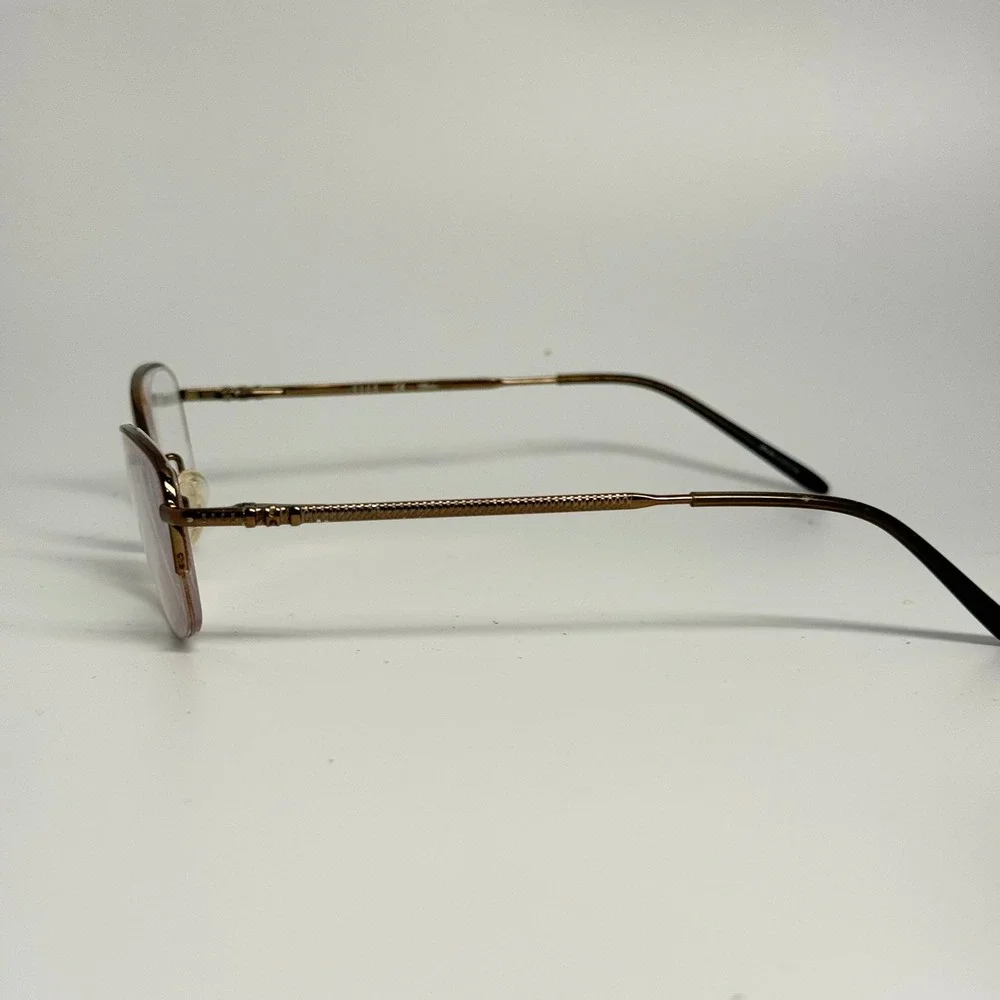Elle EL13373 BR Brown Metal Semi-Rimless Cat Eye Eyeglass Frames 52-16-135